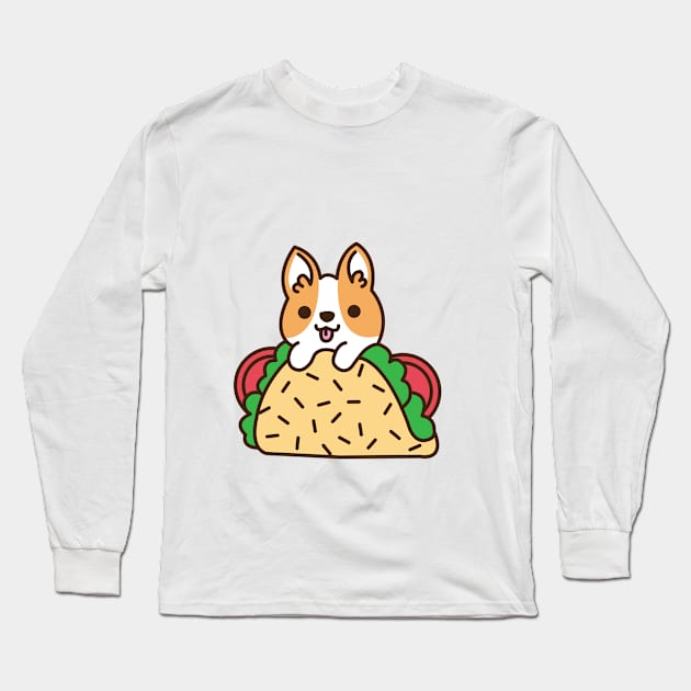 Tacos Corgi Long Sleeve T-Shirt by mintcorner